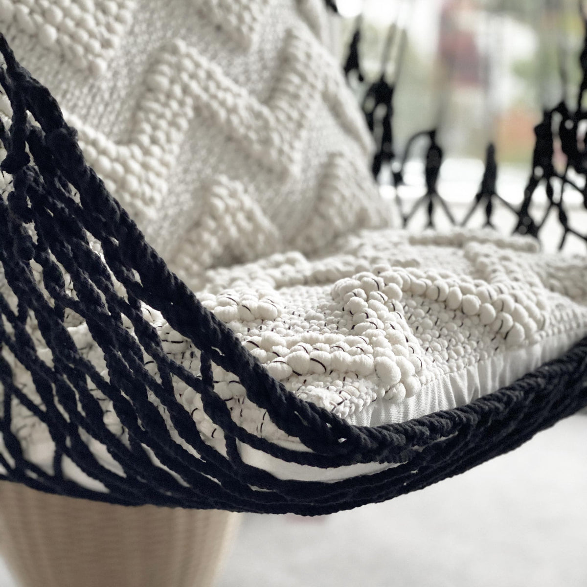 Salvador Macrame Hanging Hammock Chair - Black