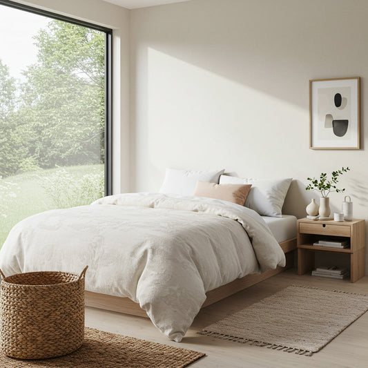 Fur Velvet Quilt Cover - Ivory