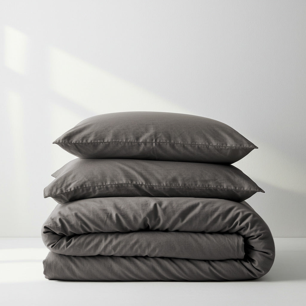 Joy Collection Quilt Cover Set - Charcoal