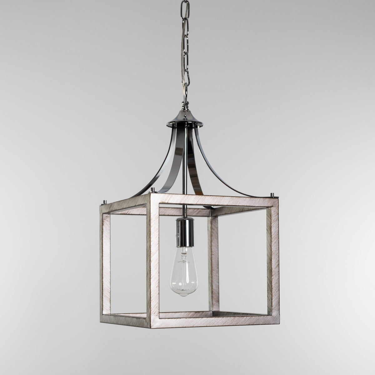 Langham Hampton Style Lantern Pendant Light - Chrome