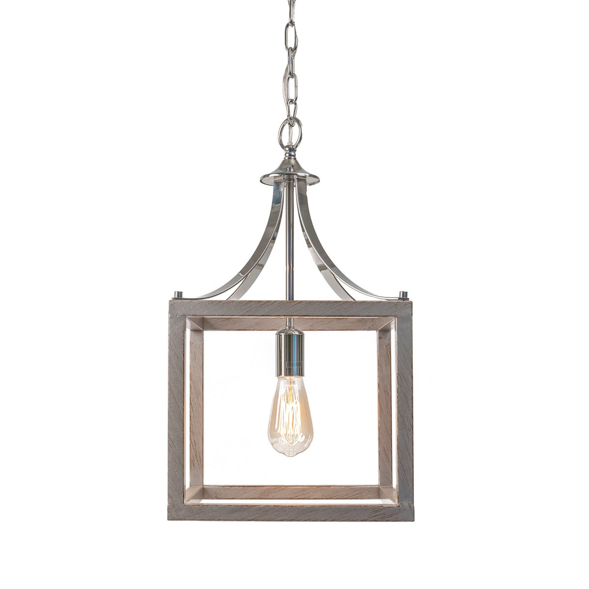 Langham Hampton Style Lantern Pendant Light - Chrome