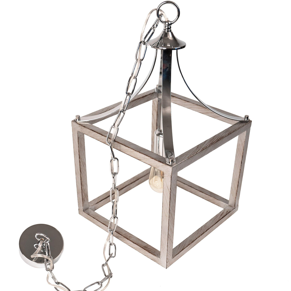Langham Hampton Style Lantern Pendant Light - Chrome