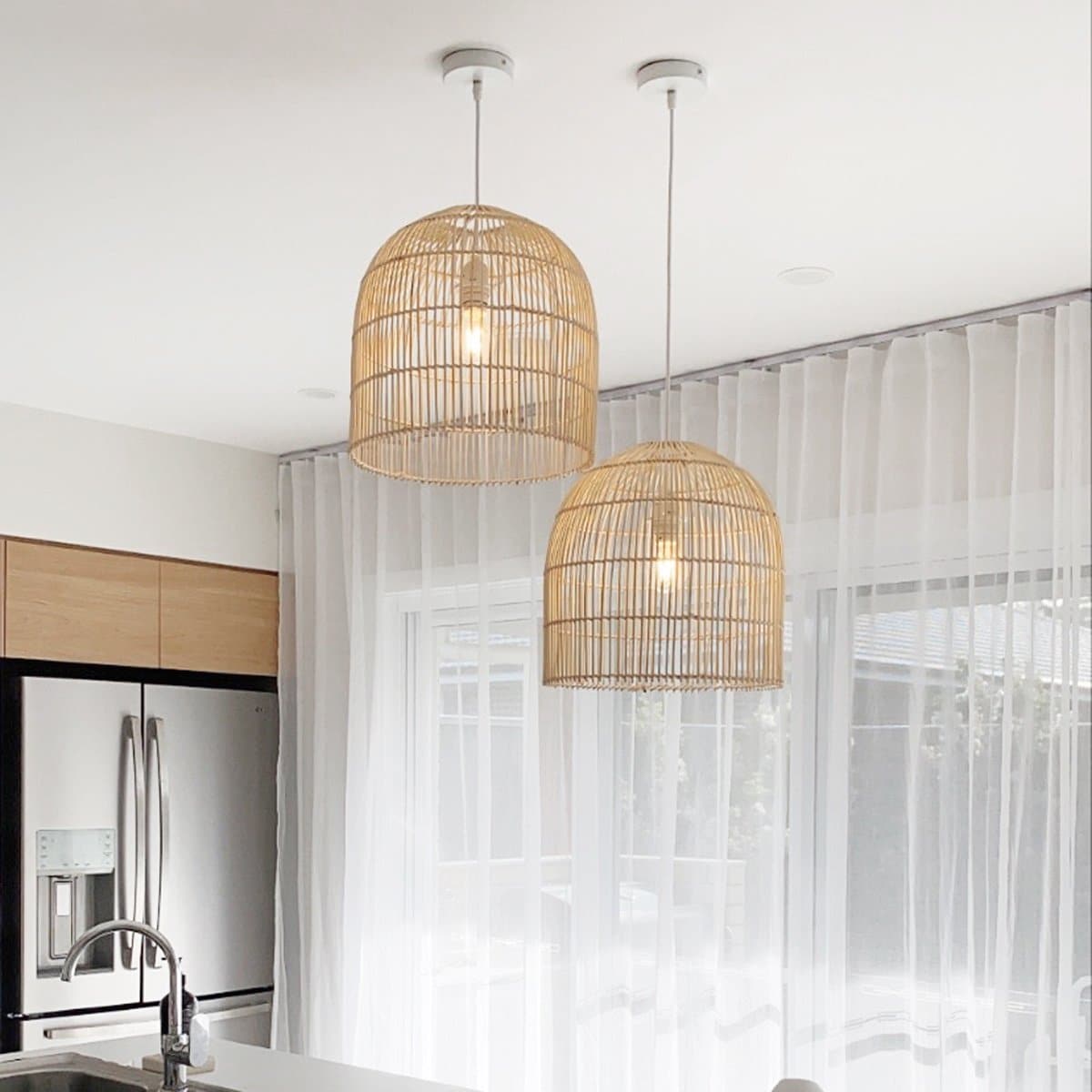 Siena Rattan Cane Pendant Light - Natural