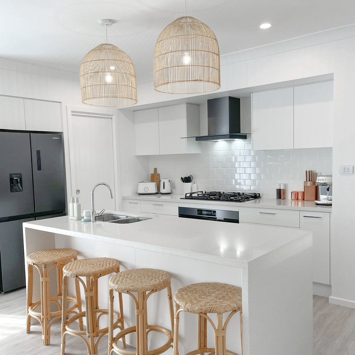 Siena Rattan Cane Pendant Light - Natural