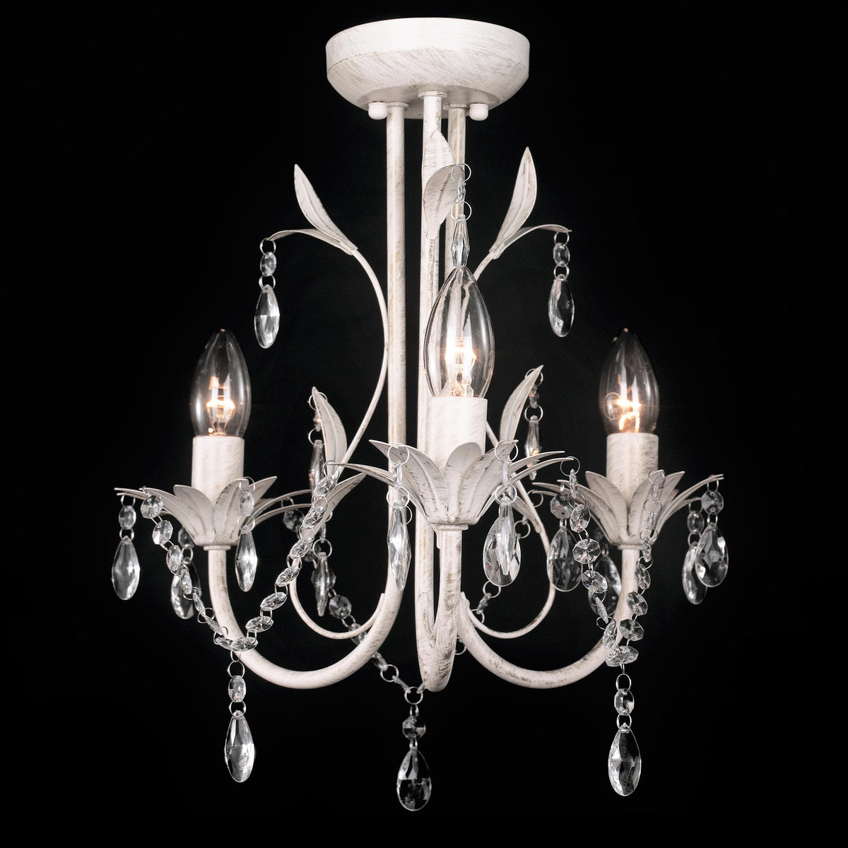 Harmony Leaf Chandelier 3 Light - White