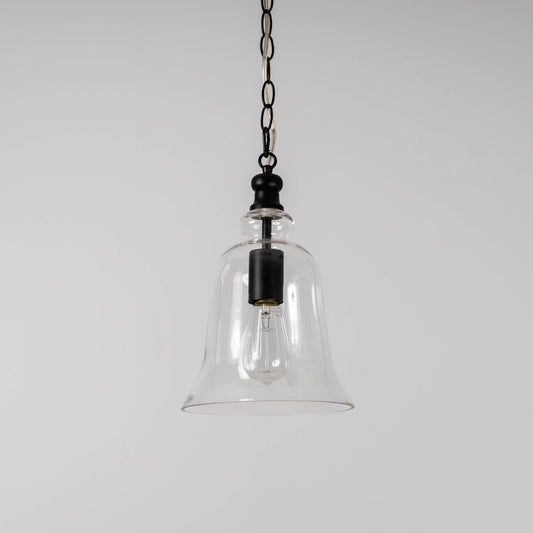 Gracie Glass Bell Shape Pendant Light - Black
