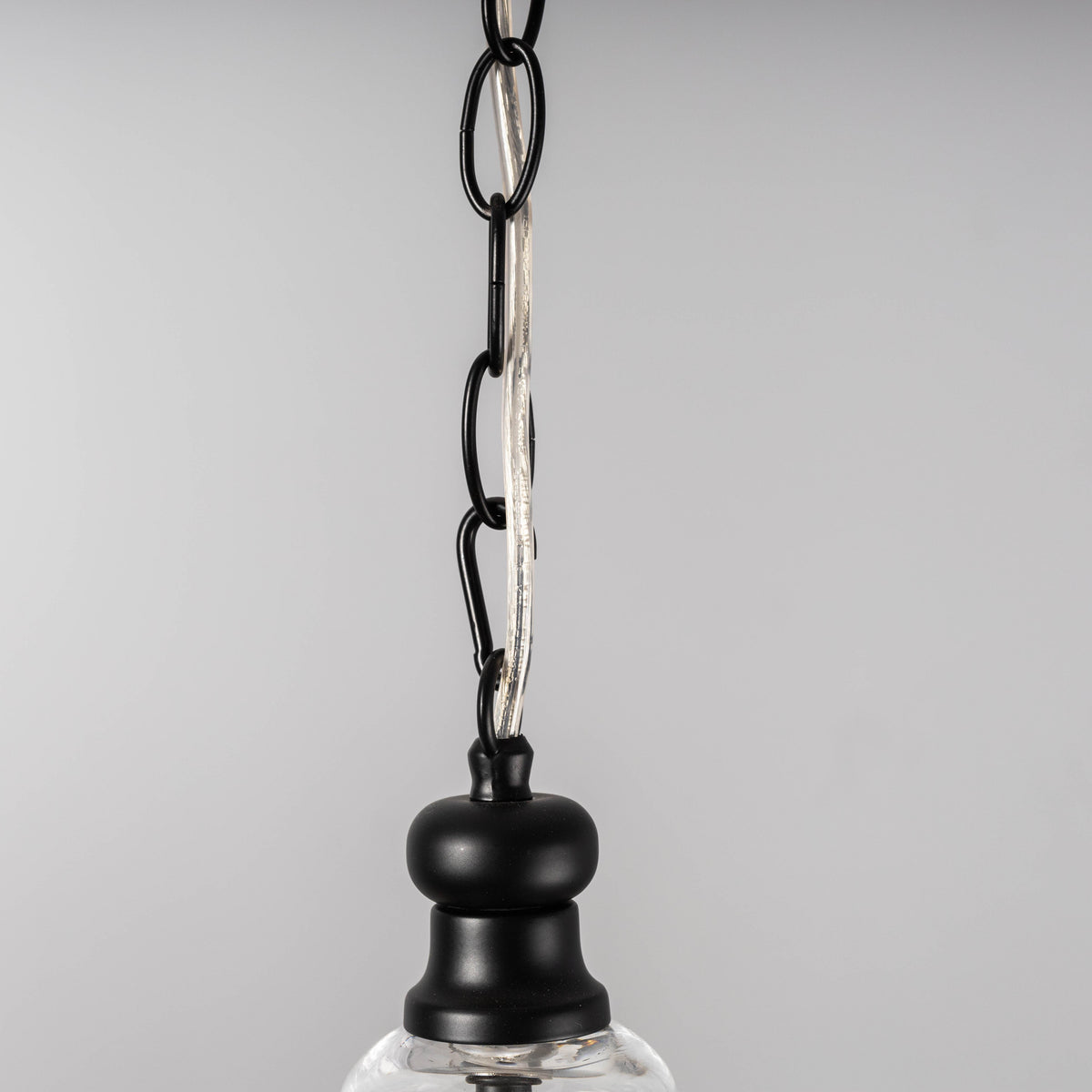 Gracie Glass Bell Shape Pendant Light - Black