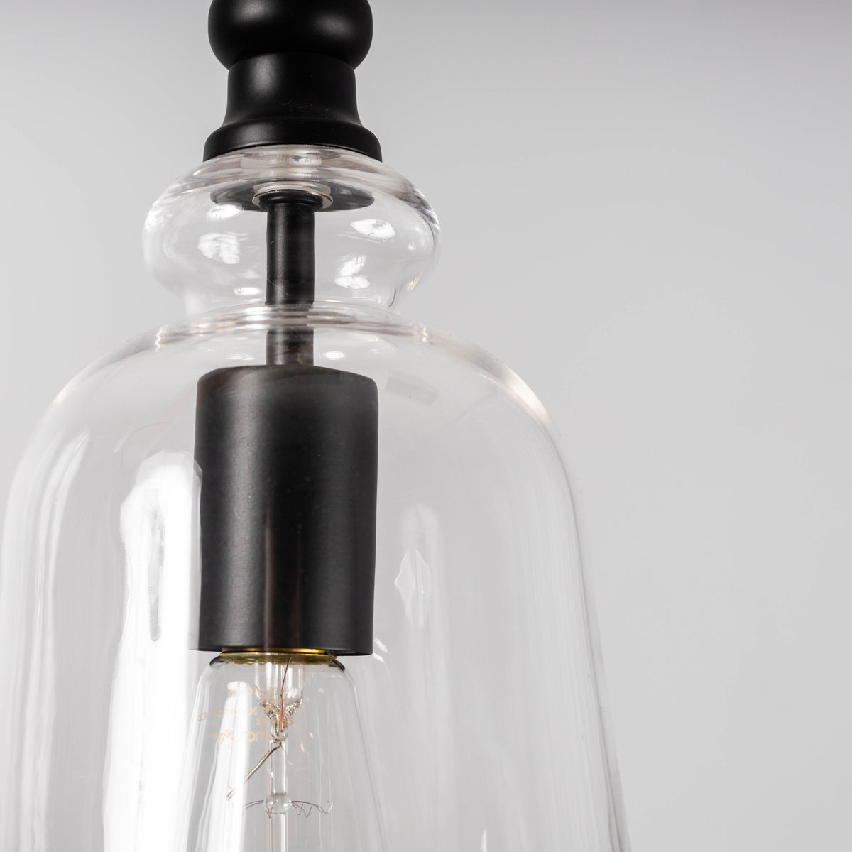 Gracie Glass Bell Shape Pendant Light - Black