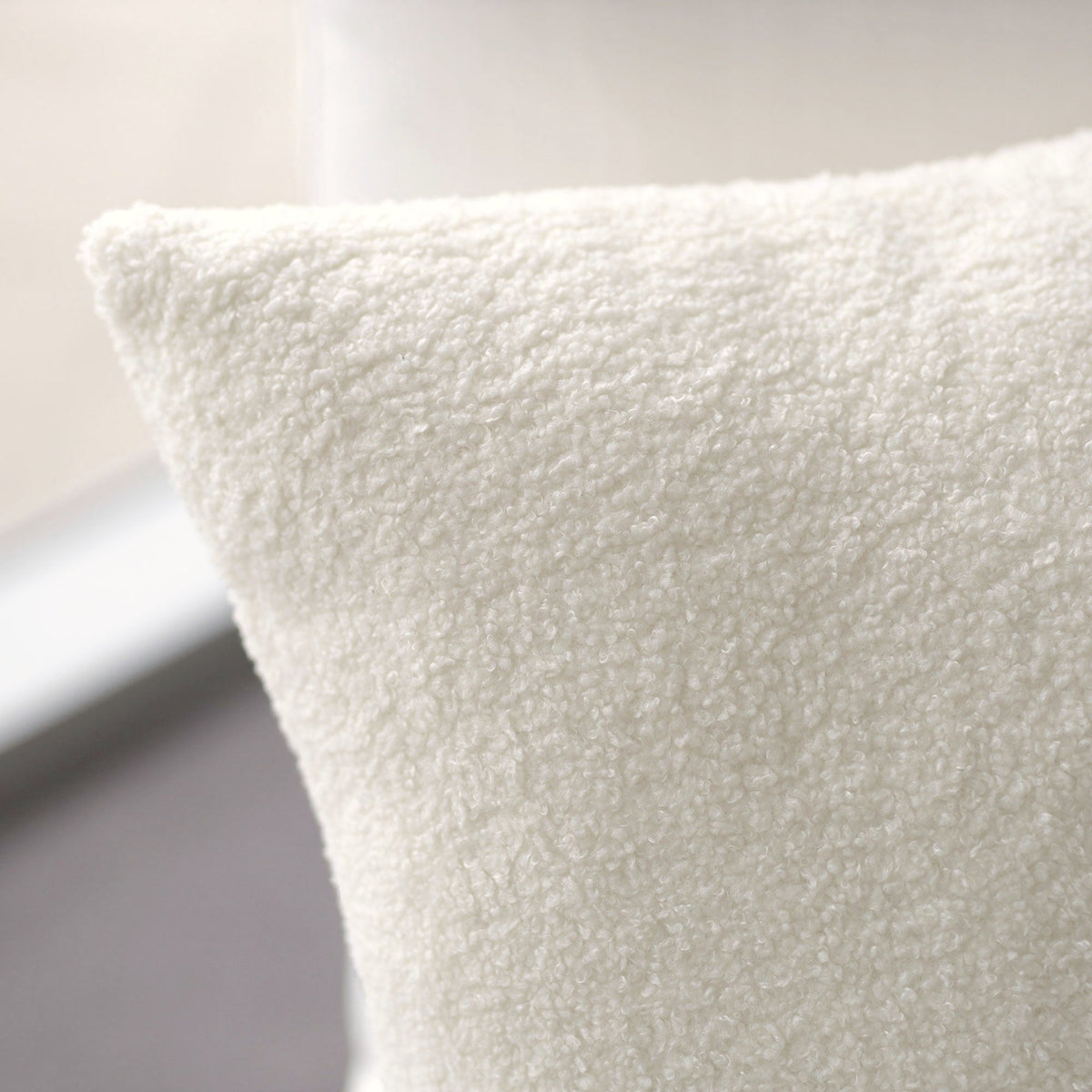 Boucle Teddy Cushion Cover + Insert - French White