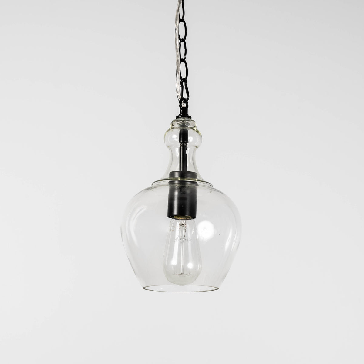 Valentine Glass Pendant Light - Matt Black