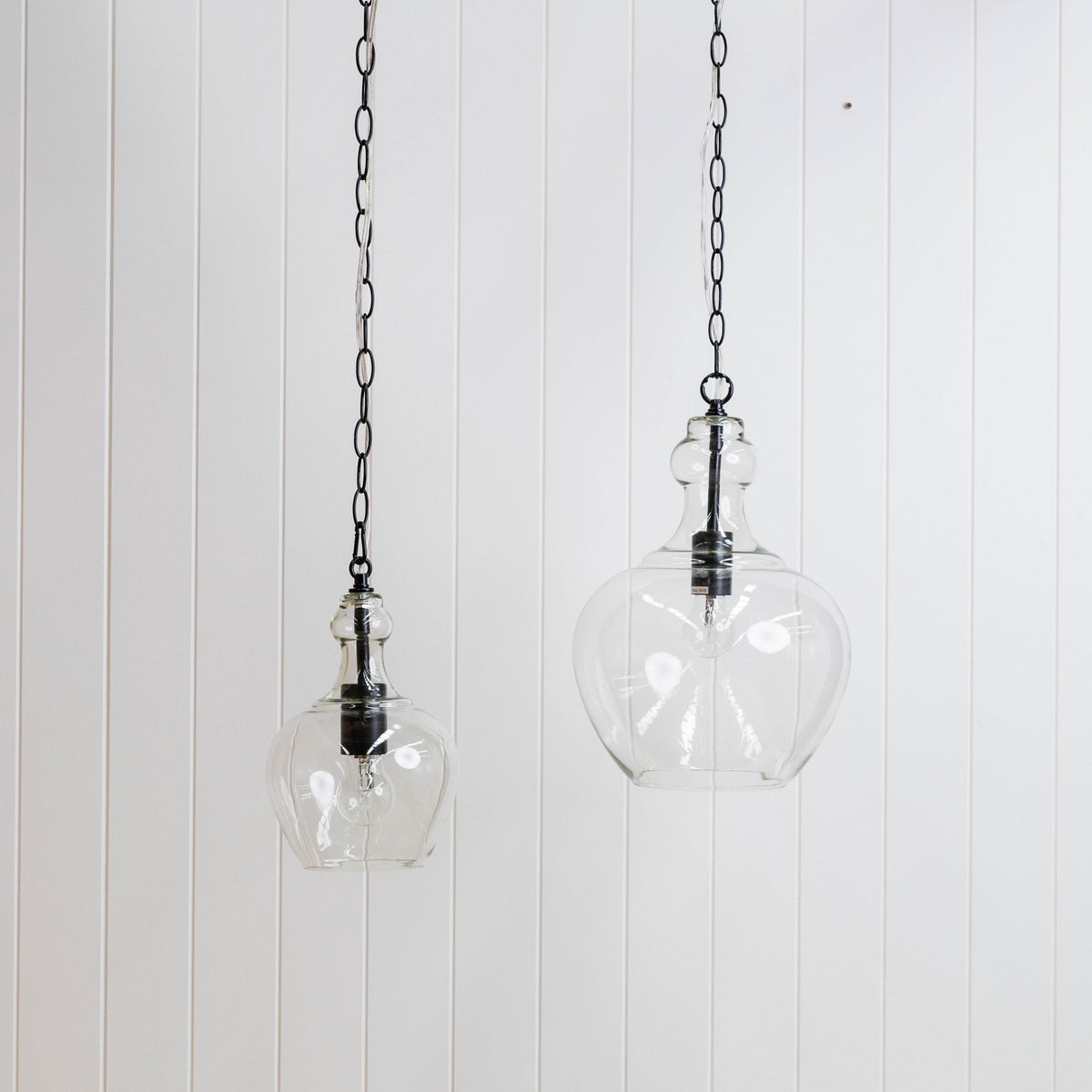 Valentine Glass Pendant Light - Matt Black