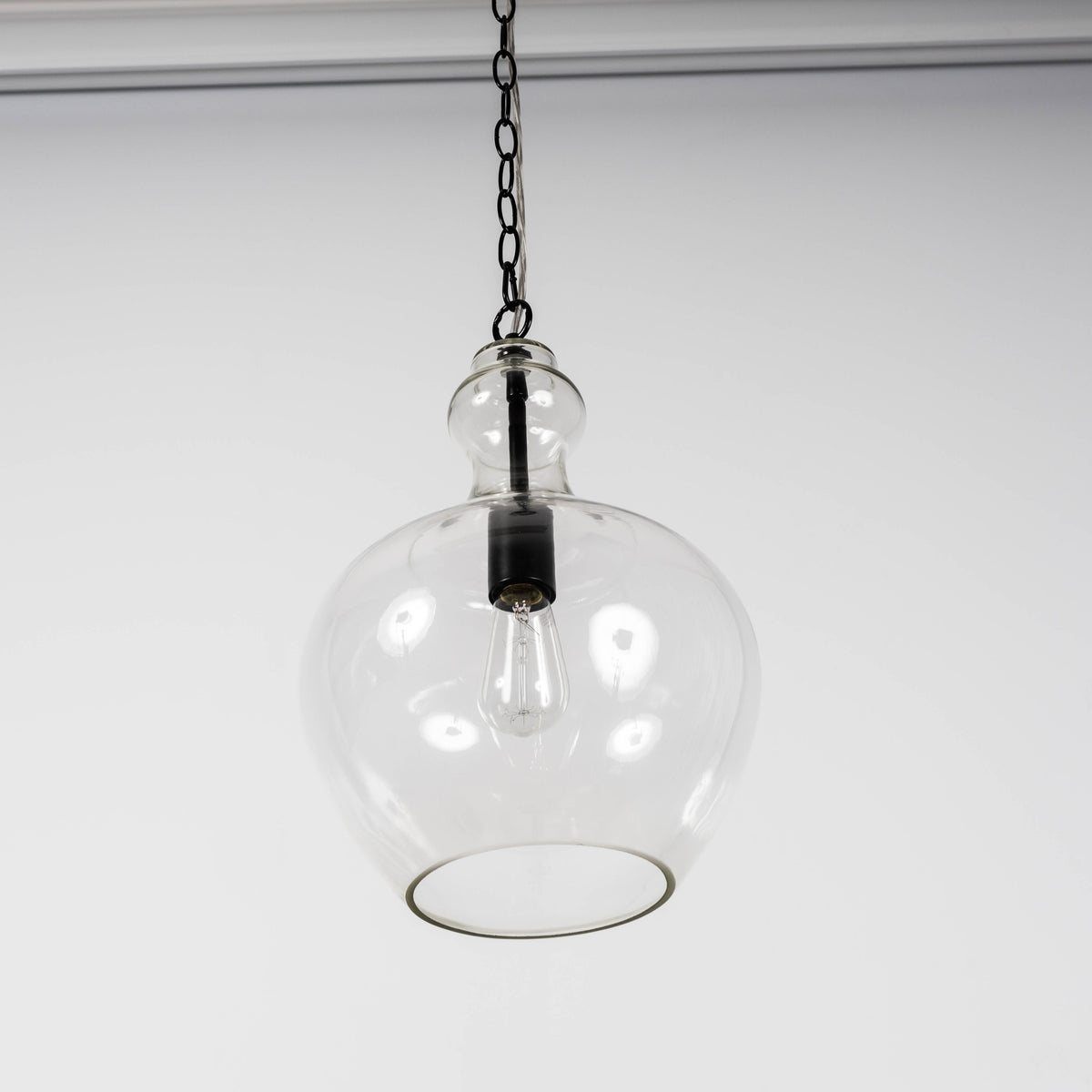 Valentine Glass Pendant Light - Matt Black
