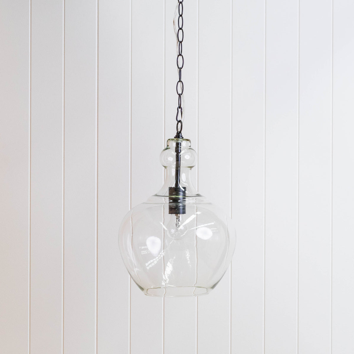 Valentine Glass Pendant Light - Matt Black