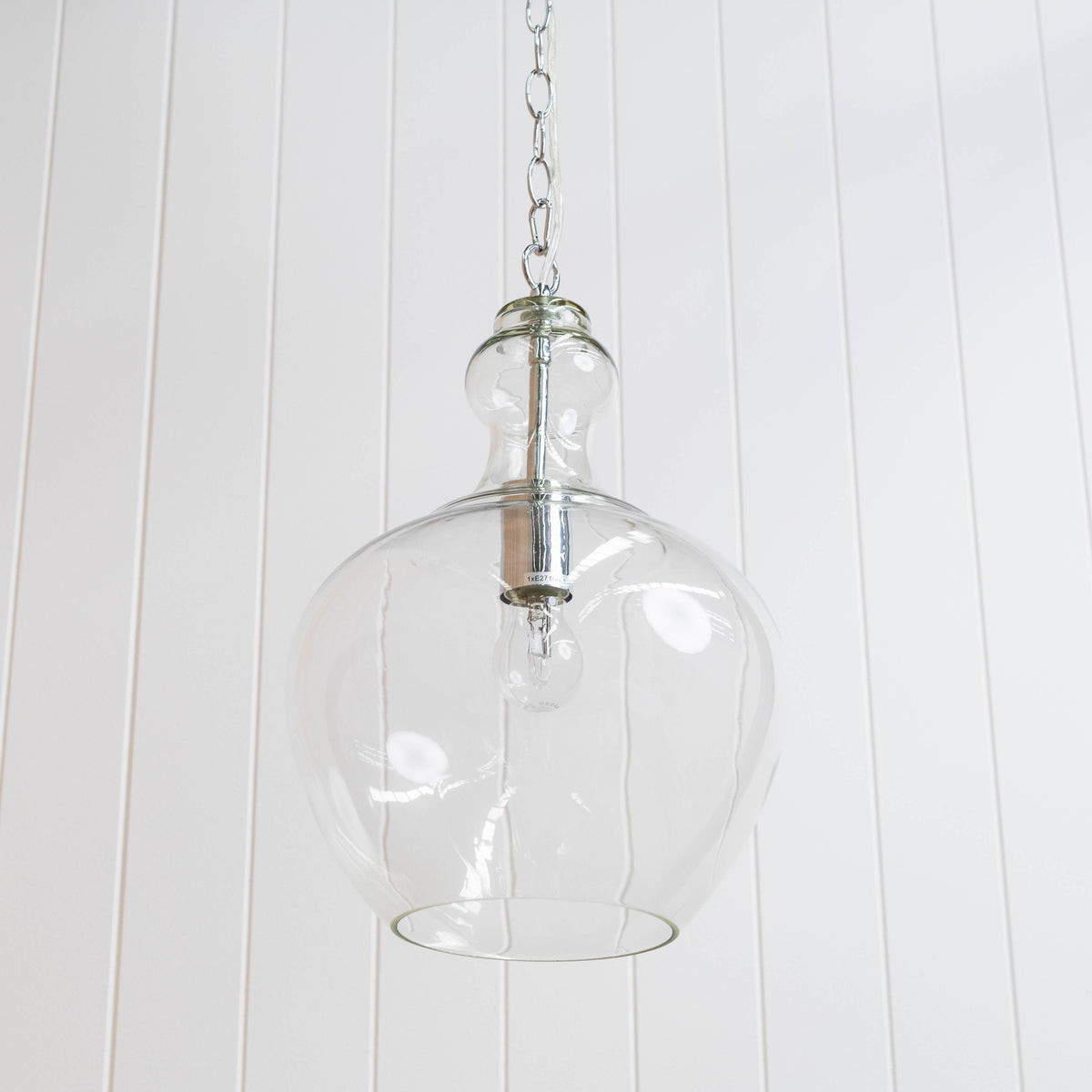 Valentine Glass Pendant Light - Chrome