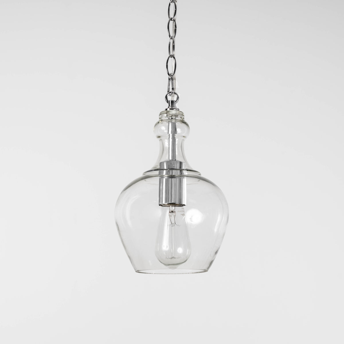 Valentine Glass Pendant Light - Chrome