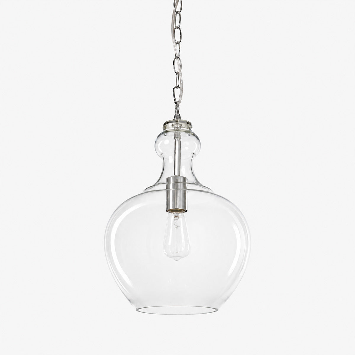Valentine Glass Pendant Light - Chrome