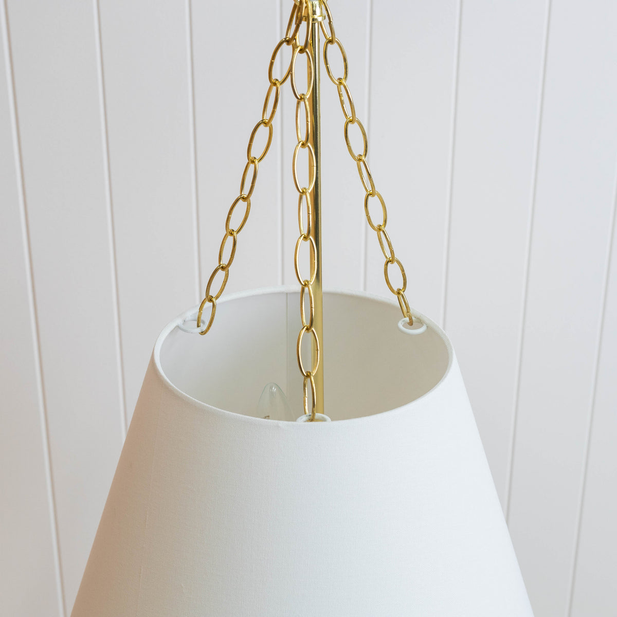 Chloe Pendant Light - White with Gold Hardware