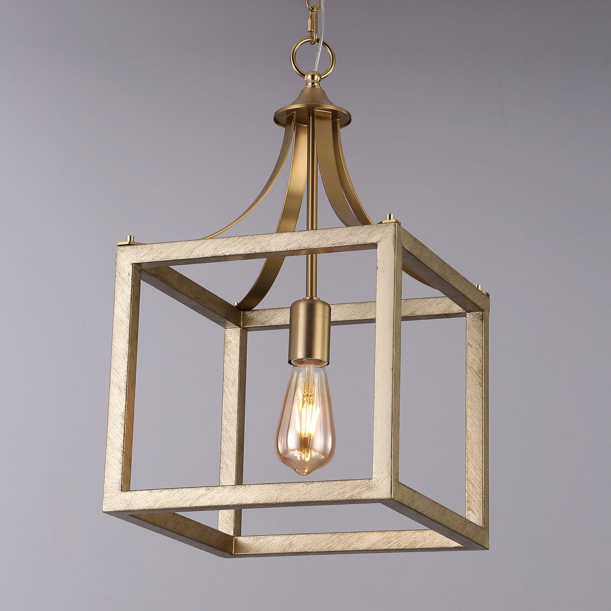 Langham Hampton Style Lantern Pendant Light - Brushed Gold