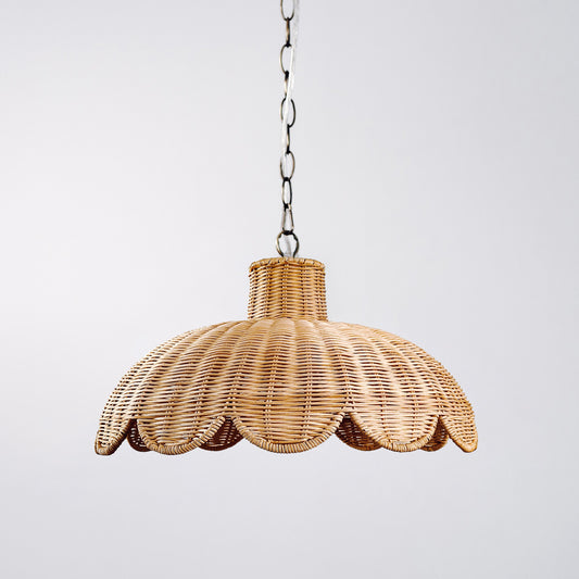 Alice Scallop Rattan Pendant Light - Natural