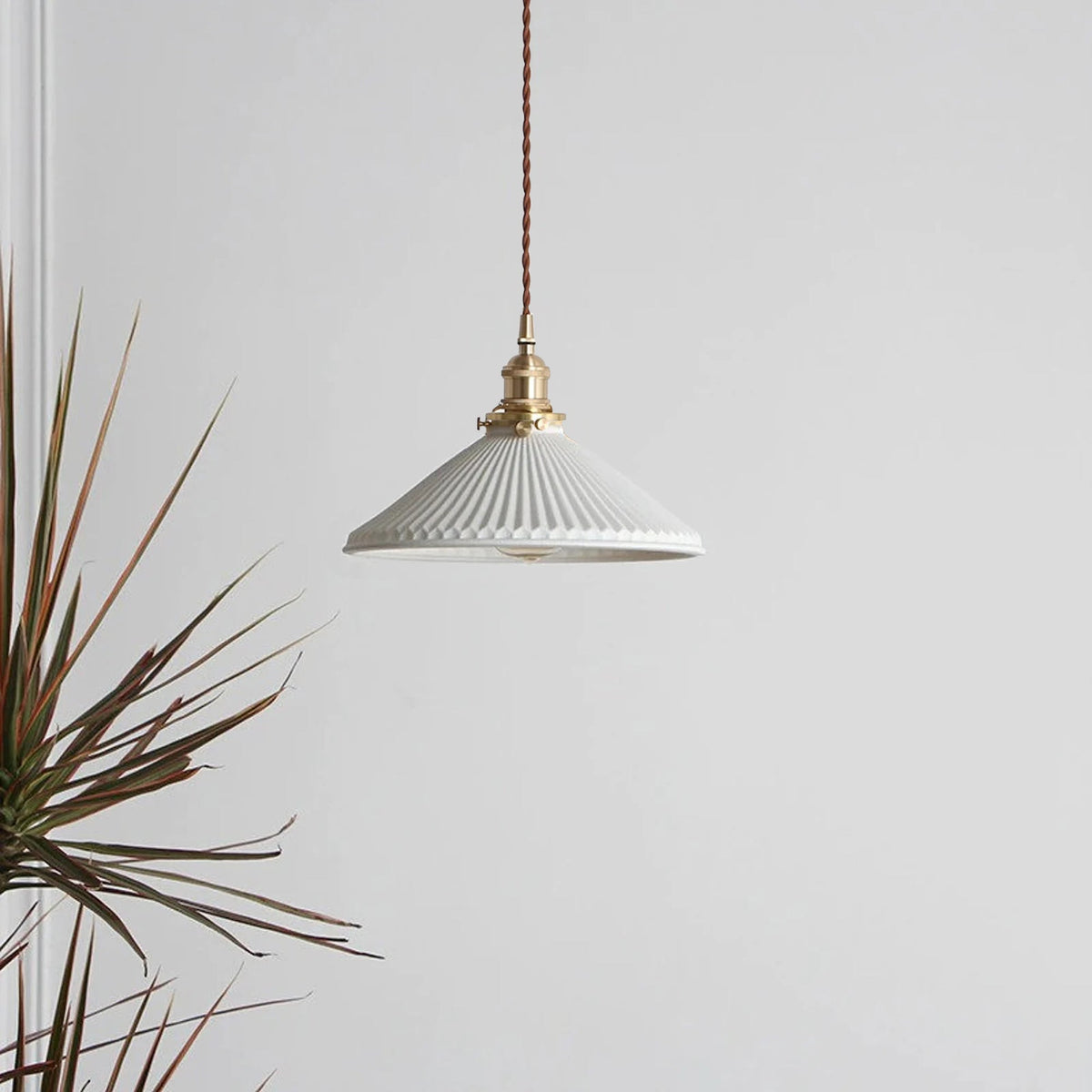 Hollie Ceramic Pleated Pendant Light
