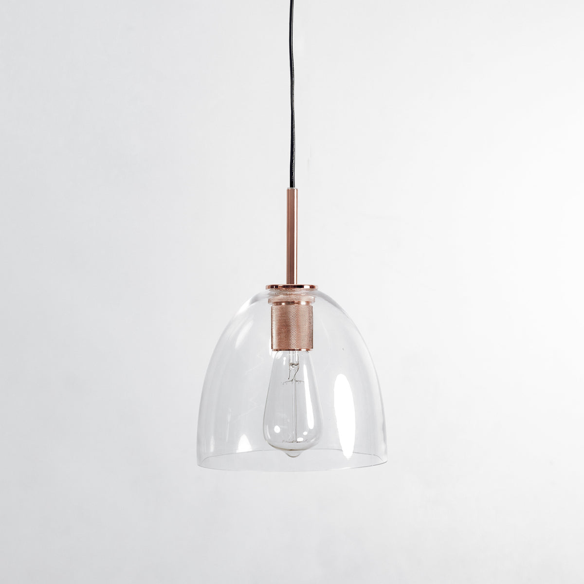 Preston Glass Pendant Light - Copper