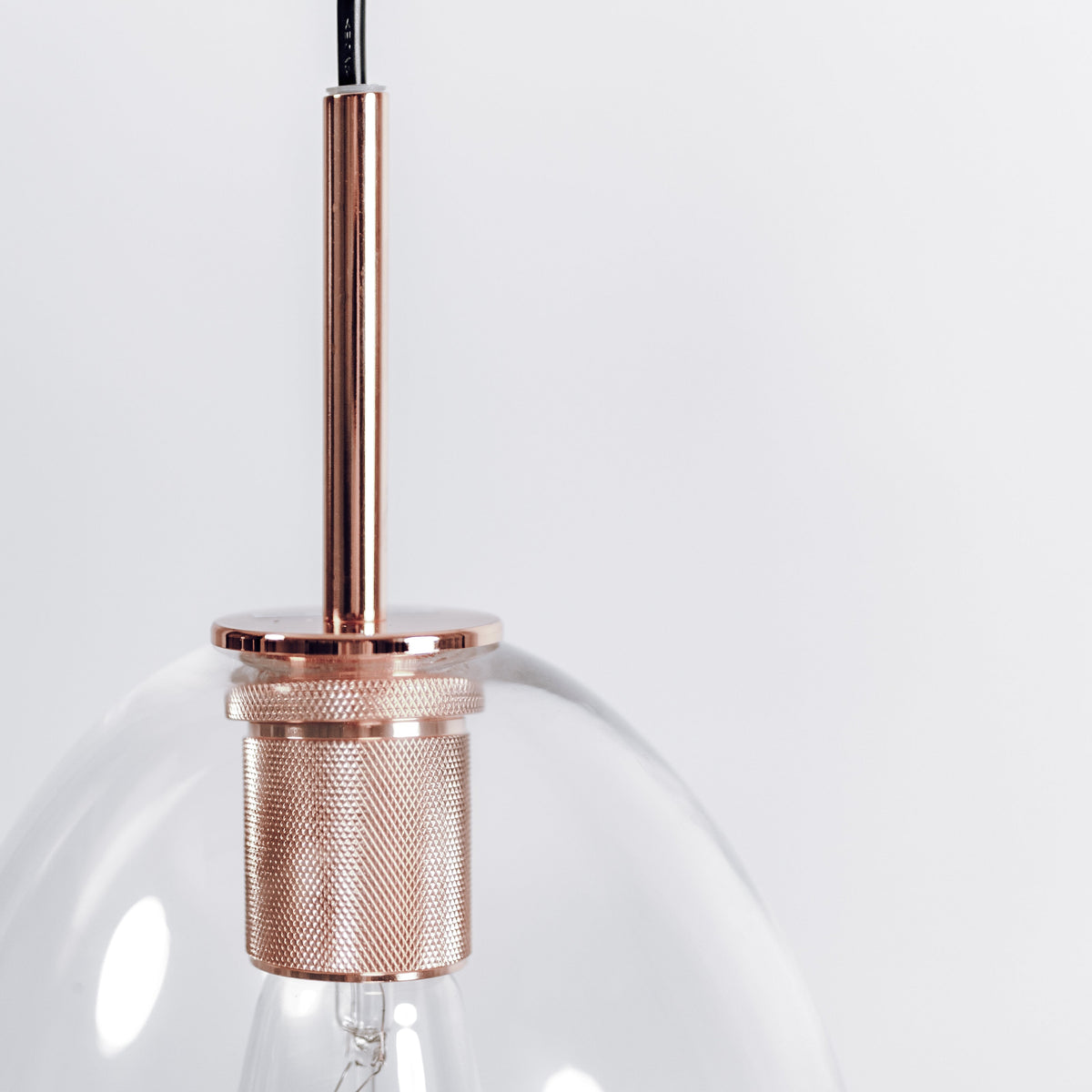 Preston Glass Pendant Light - Copper
