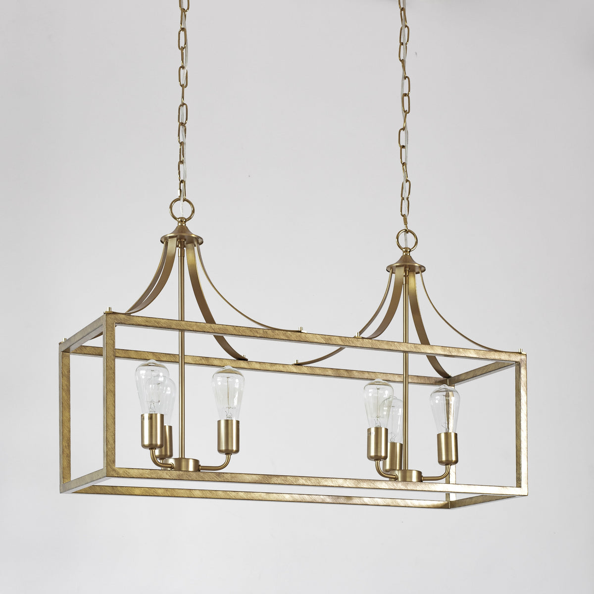 Langham Hampton Style Dining Room Pendant Light - Brushed Gold