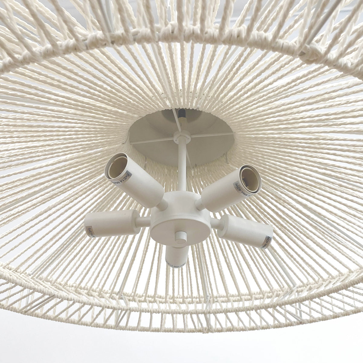 Portman Rope Pendant Light - White