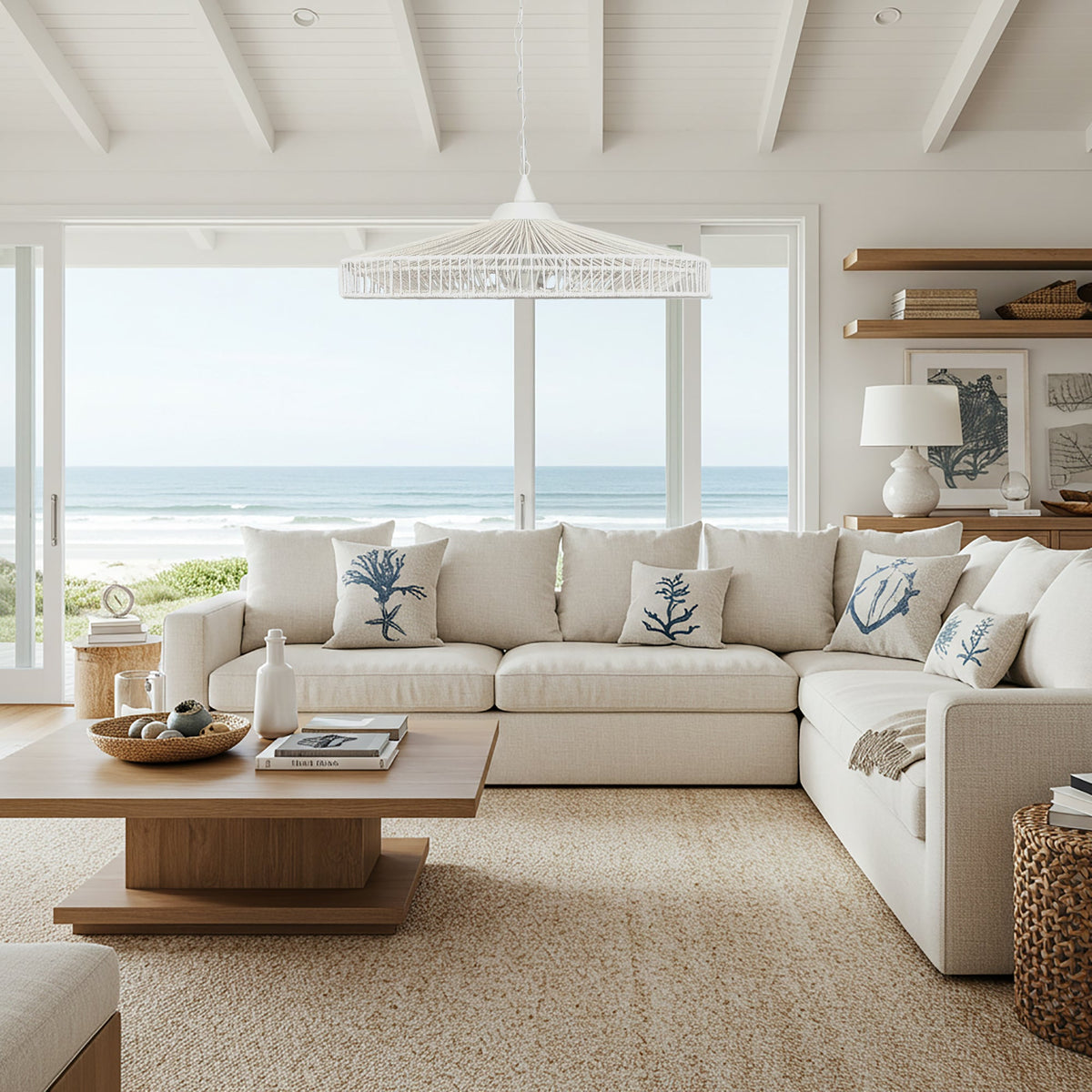Portman Rope Pendant Light - White