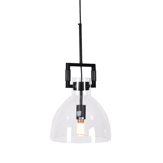 Cora Glass Pendant Light - Black Hardware