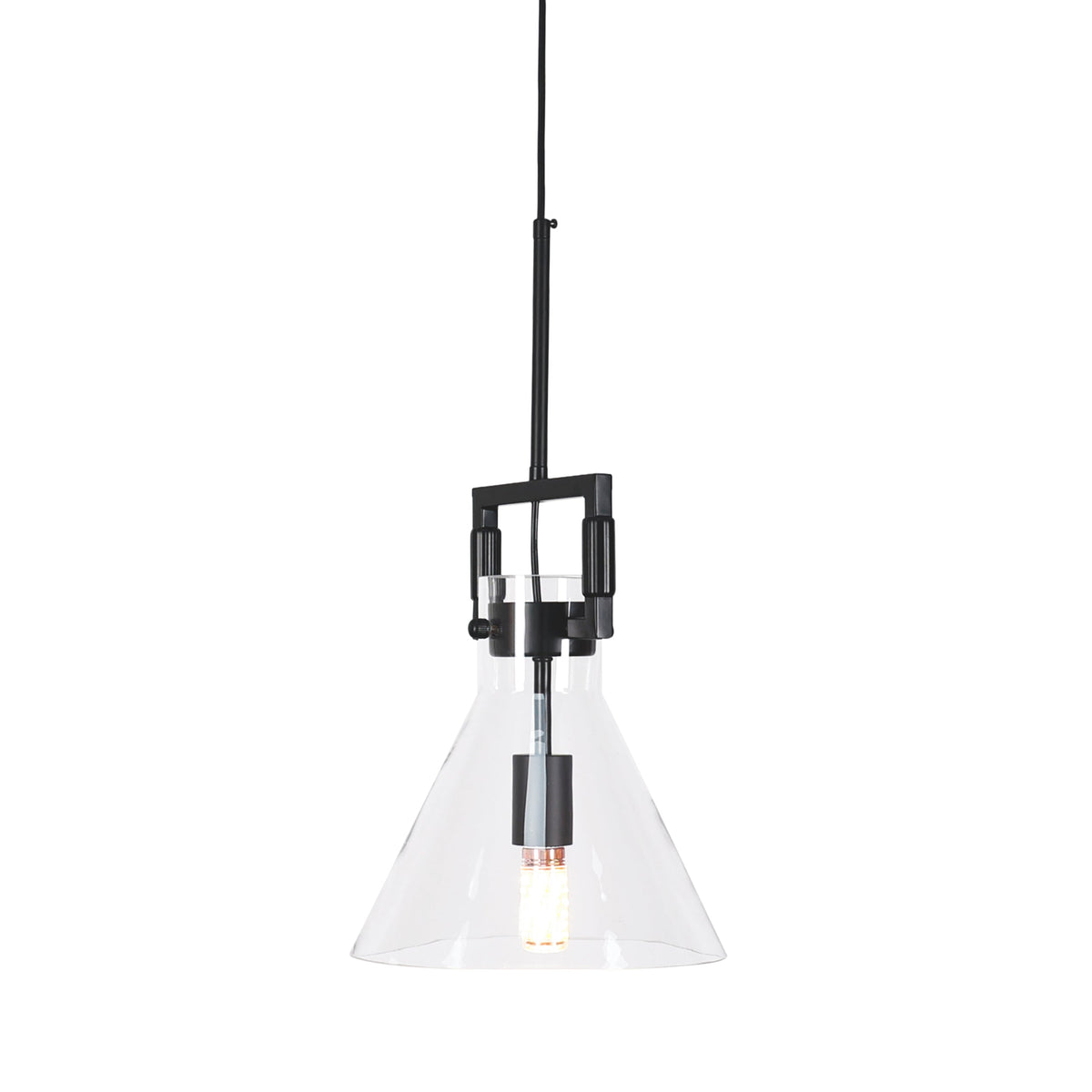 Maya Glass Pendant Light - Black Hardware