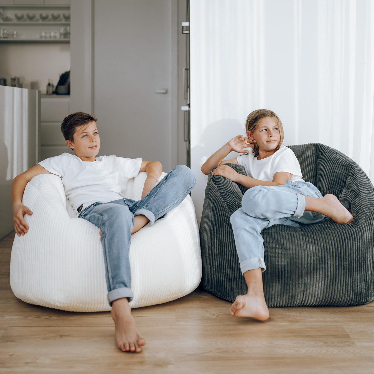 Corduroy Tub Chair Bean Bag Cover - Ivory