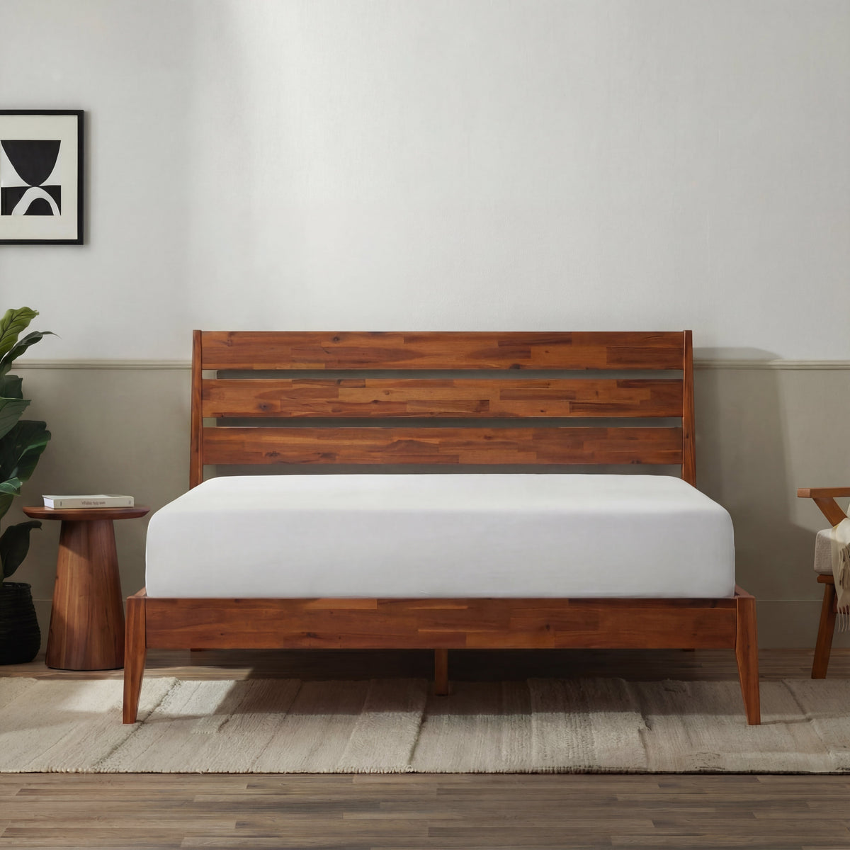 Emery Solid Wood Bed Frame with Headboard