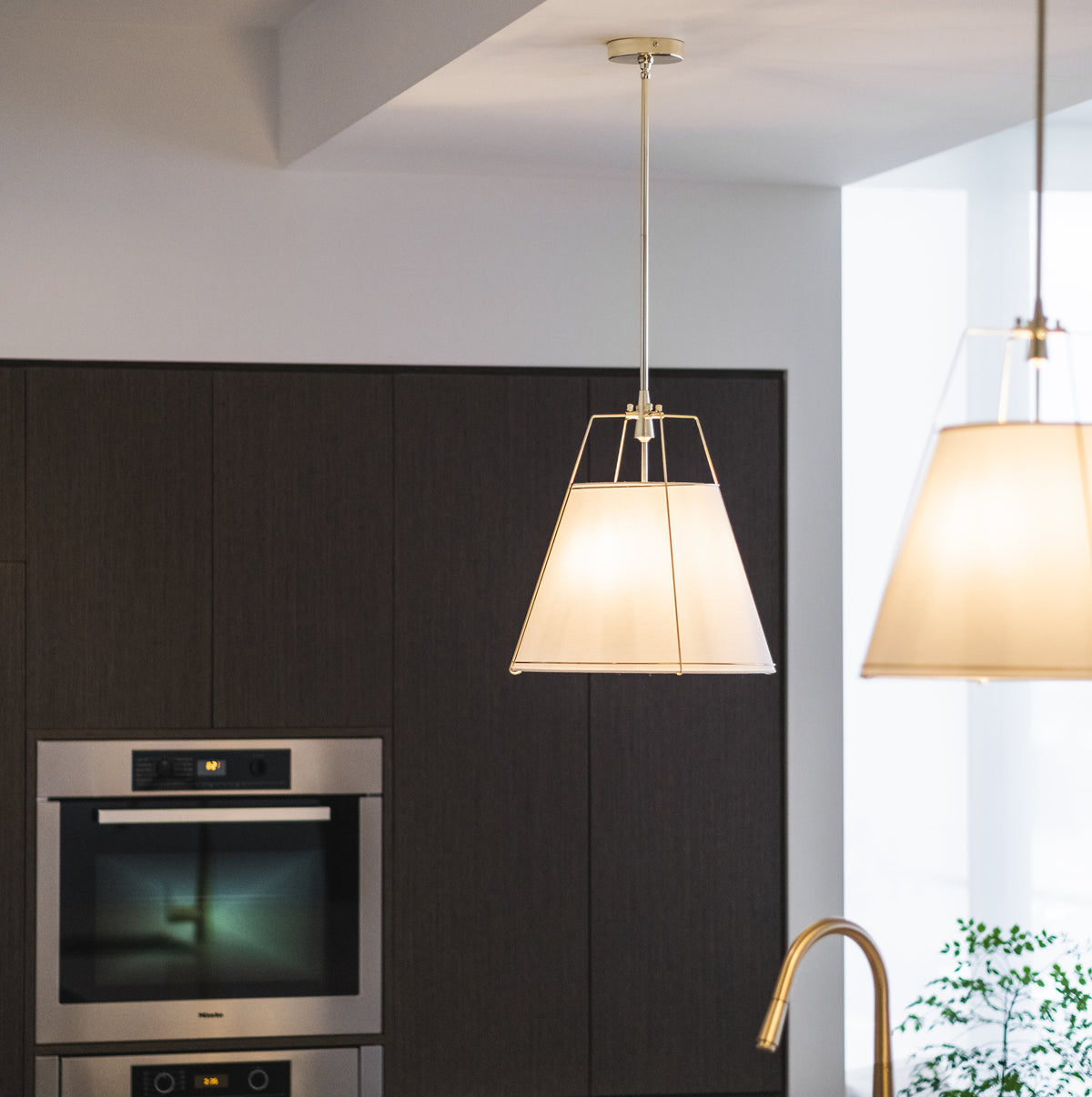 Jessie Pendant Light - White with Gold Hardware