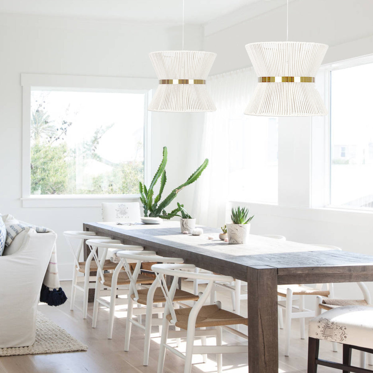Samara Rope Pendant Light - White
