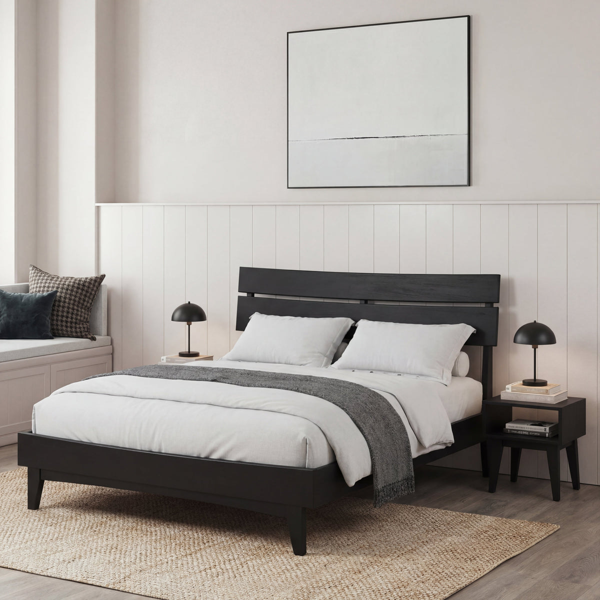 Aurora Solid Wood Bed Frame with headboard