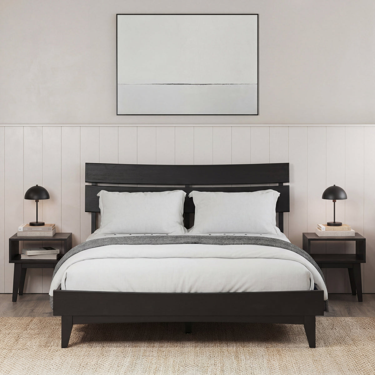 Aurora Solid Wood Bed Frame with headboard