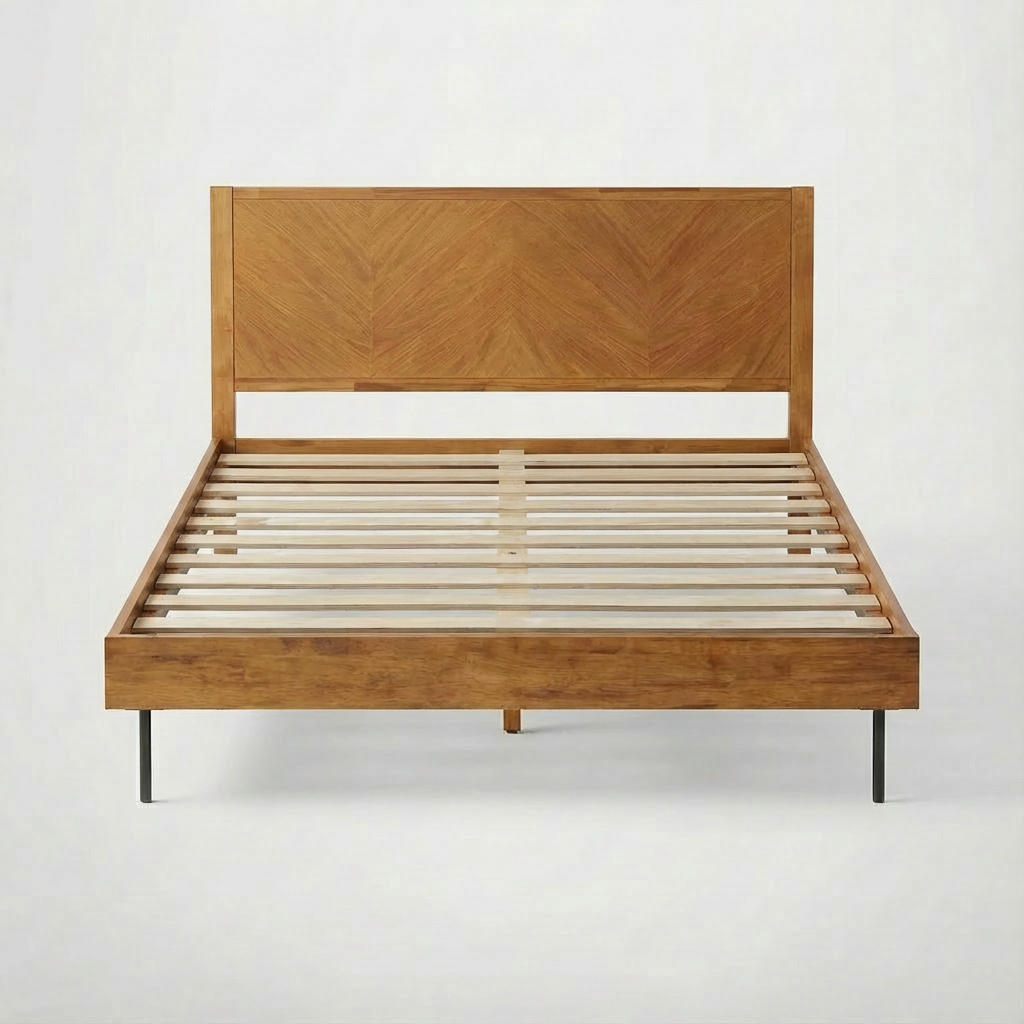 Alander Solid Wood Bed Frame with Headboard
