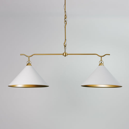 Bailey Twin Dining Room Extended Metal Cone Pendant Light