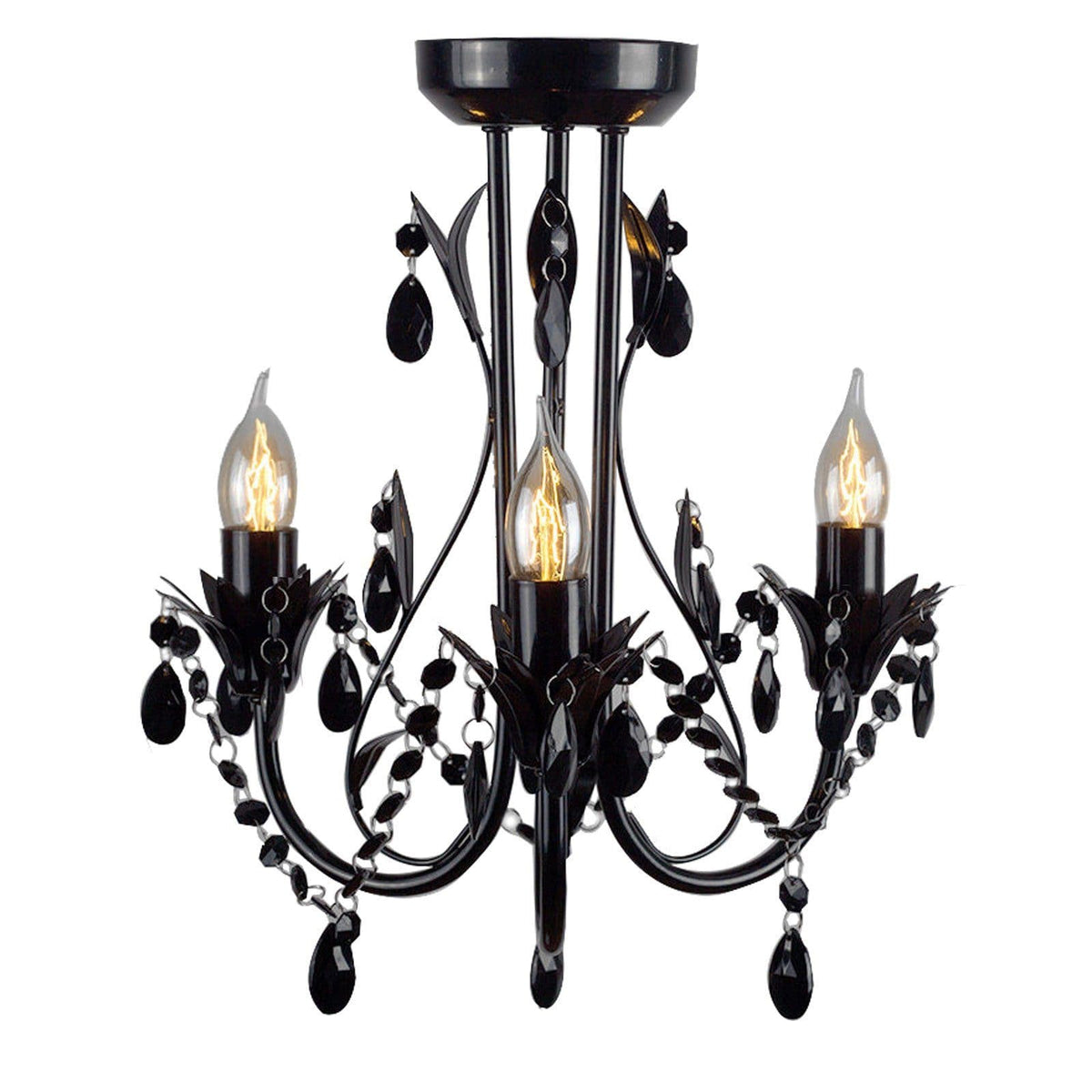 Harmony Leaf Chandelier 3 Light - Black