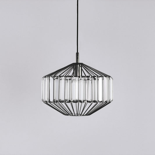 Butler Glass Prism Pendant Light - Black