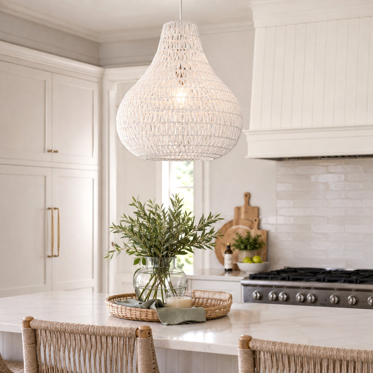 Byron Rope Pendant Light - White
