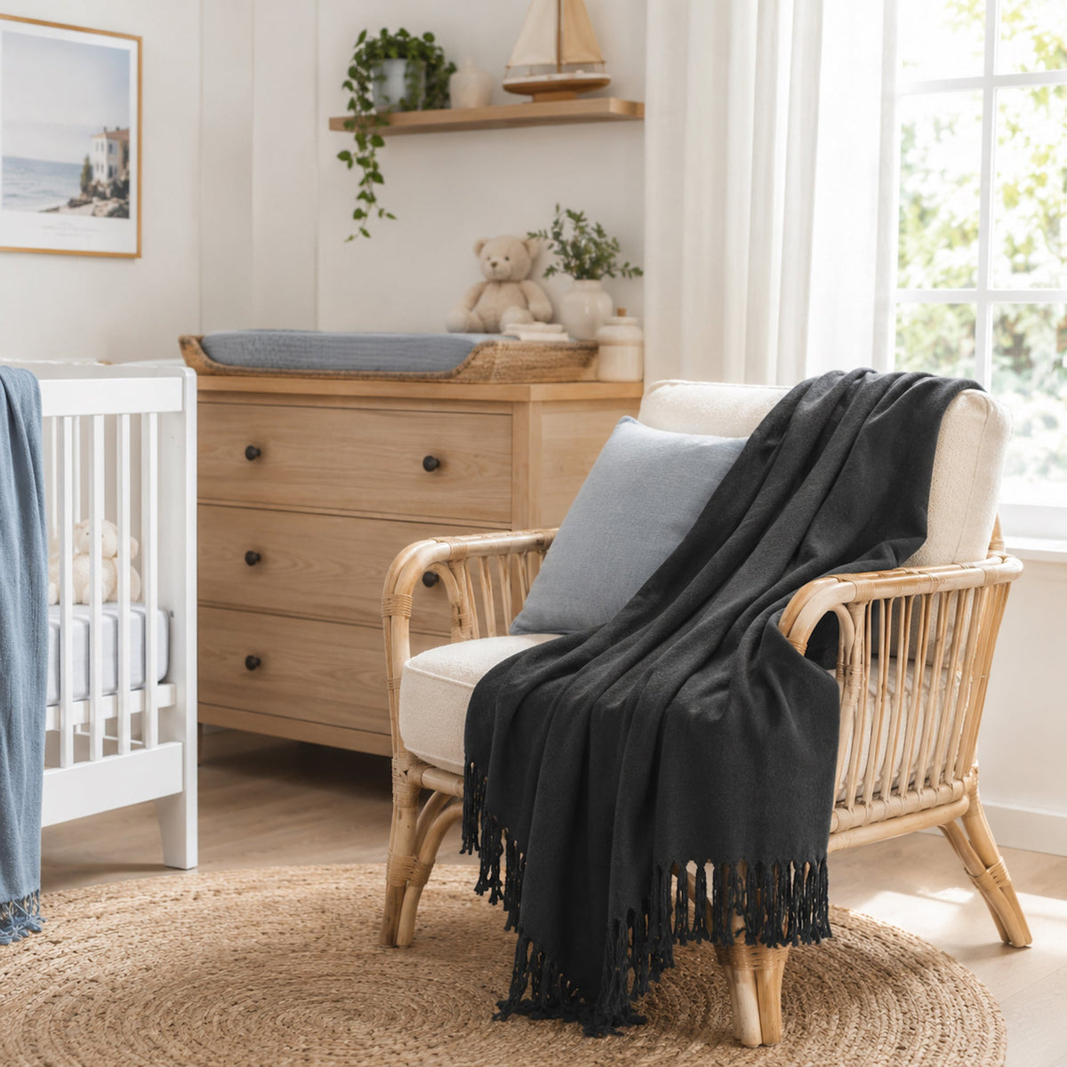 Luxury Bamboo Throw Blanket - Charcoal