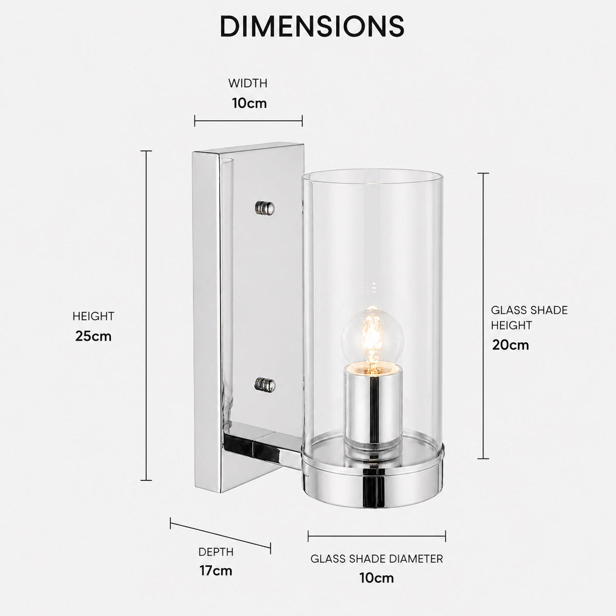Camden Pendant Wall Light - Chrome