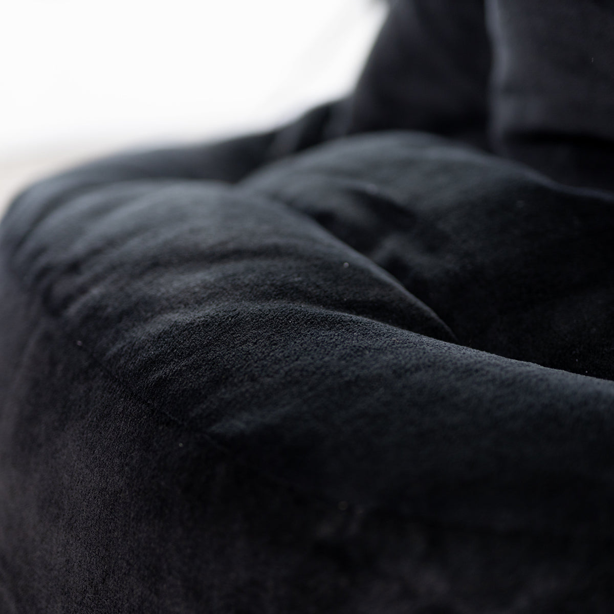 Lounger Plush Fur Bean Bag Chair Cover - Black