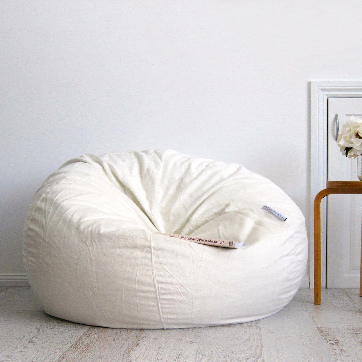Pierre Fur Bean Bag - White