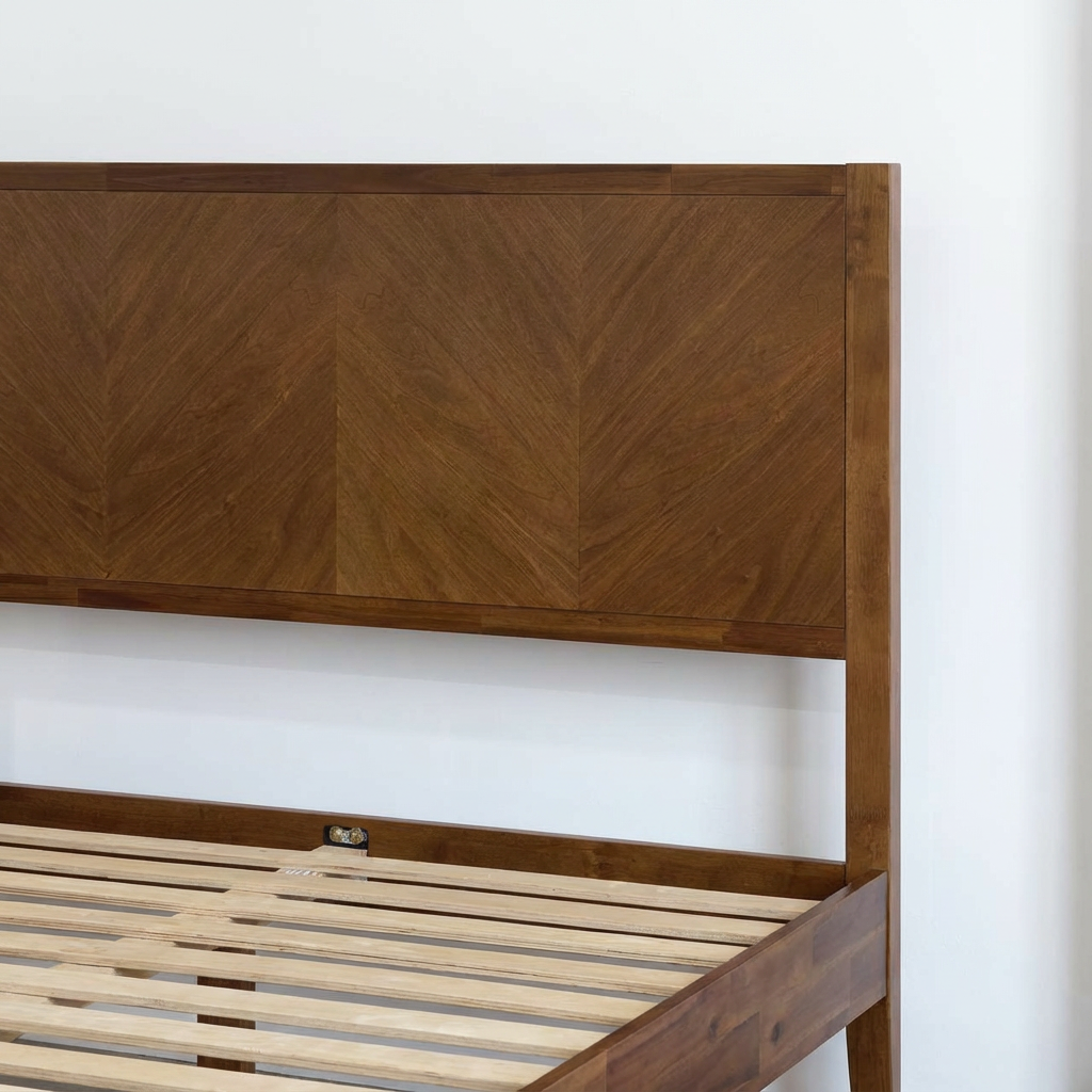 Alander Solid Wood Bed Frame with Headboard