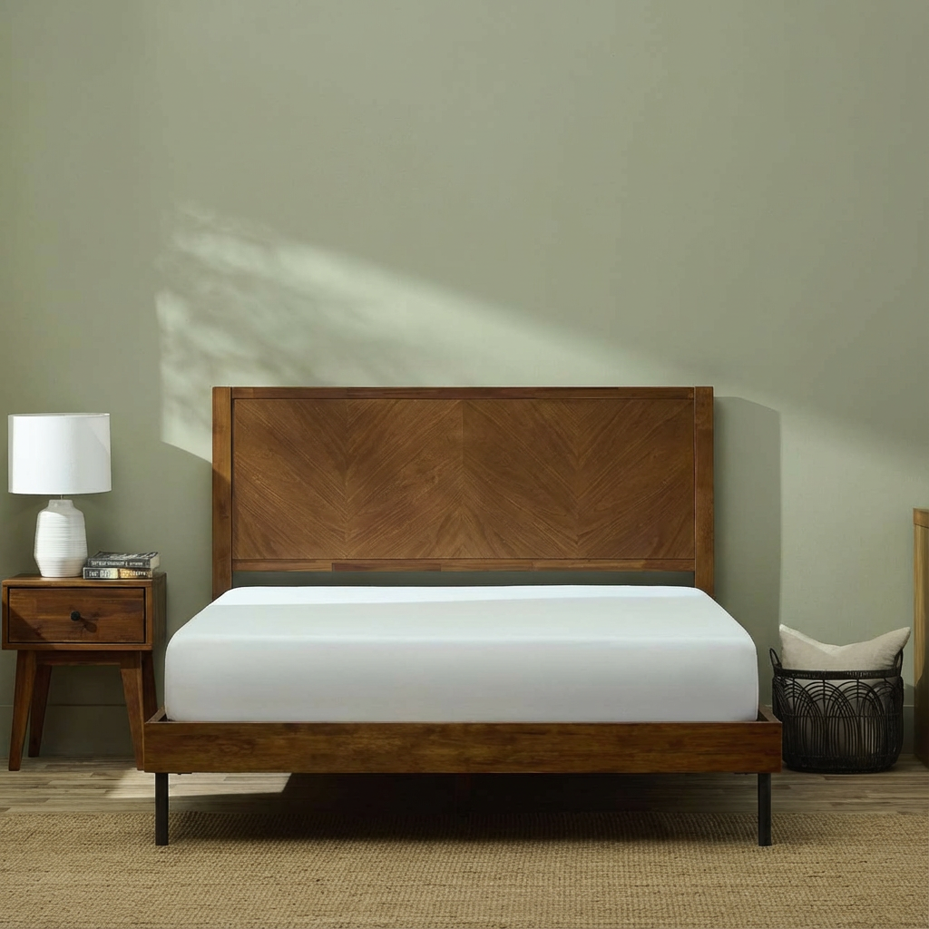 Alander Solid Wood Bed Frame with Headboard