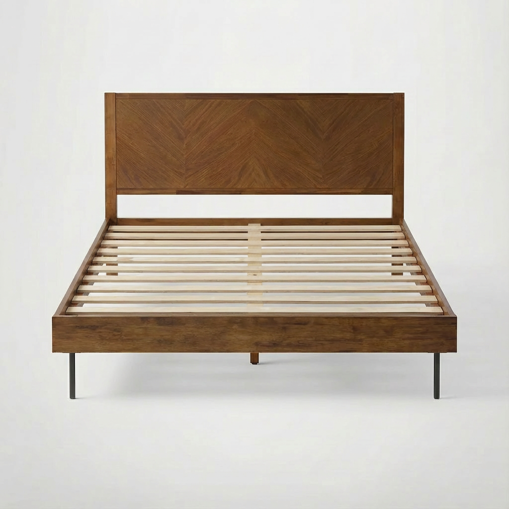 Alander Solid Wood Bed Frame with Headboard