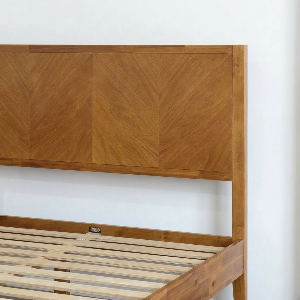 Alander Solid Wood Bed Frame with Headboard